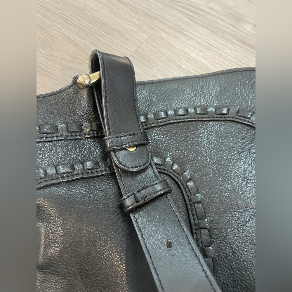 MARGOT Amazing Soft Black Leather Bucket Bag Purse - Picture 8 of 11